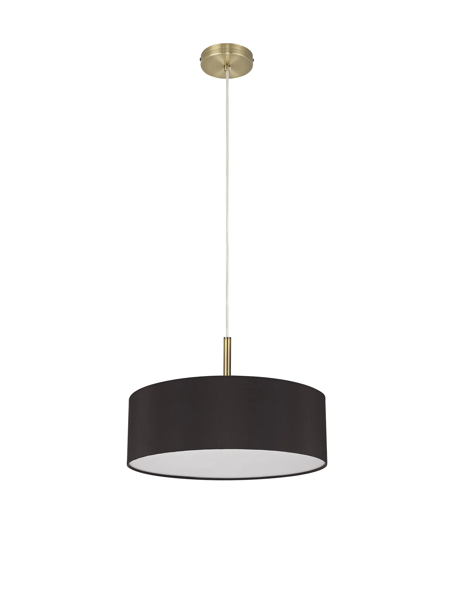 Baymont 45cm 3 Light Pendant Antique Brass, Black/White DK0707  Deco Baymont AB BL